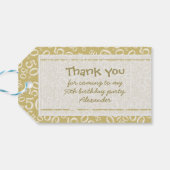 Thank You 50誕生日金ゴールド/ホワイトナンバーパターン ギフトタグ (裏面横)