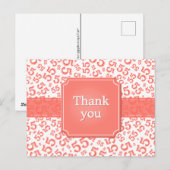 Thank You 55 Number Pattern Coral/White ポストカード (正面/裏面)