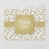 Thank You 55 Number Pattern Gold/White ポストカード (正面)
