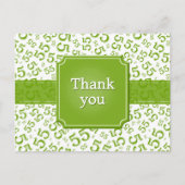 Thank You 55 Number Pattern Green/White ポストカード (正面)