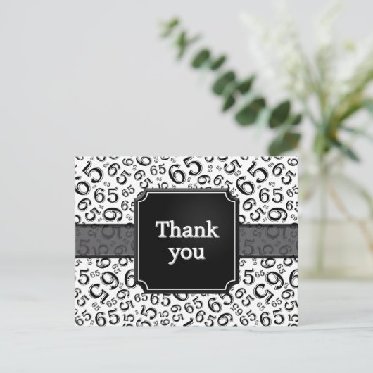 Thank You 65 Number Pattern Black/White ポストカード (スタンド正面)