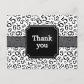 Thank You 65 Number Pattern Black/White ポストカード (正面)