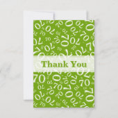 Thank You 70 Birthday Number Pattern Green/White サンキューカード (正面)