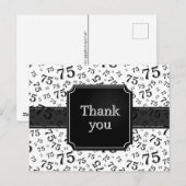 Thank You 75 Number Pattern Black/White Postcard ポストカード (正面/裏面)