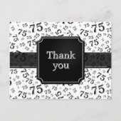 Thank You 75 Number Pattern Black/White Postcard ポストカード (正面)