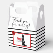 THANK YOU 75th Birthday Party Black/Red エレガント フェイバーボックス (オープン)