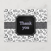Thank You 85 Number Pattern Black/White ポストカード (正面)