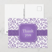 Thank You 85 Number Pattern Purple/White ポストカード (正面/裏面)