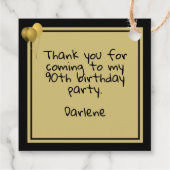 Thank You 90th Number Pattern金ゴールドとBlack SQ フェイバータグ (裏面)