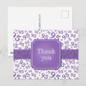 Thank You 95 Number Pattern Purple/White ポストカード (正面/裏面)