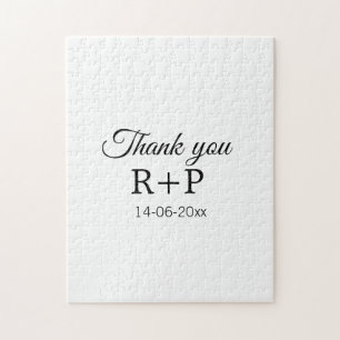 Thank you add couple name initial letter text date ジグソーパズル