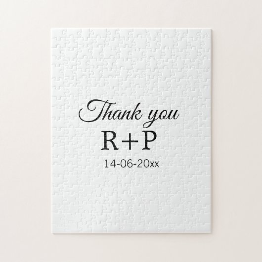 Thank you add couple name initial letter text date ジグソーパズル (縦)
