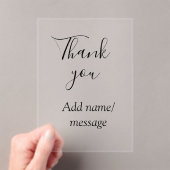 Thank you add name message simple stylish calligra アクリル招待状 (インサイチュ (ポータブル))