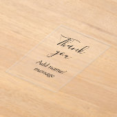 Thank you add name message simple stylish calligra アクリル招待状 (レイダウン)