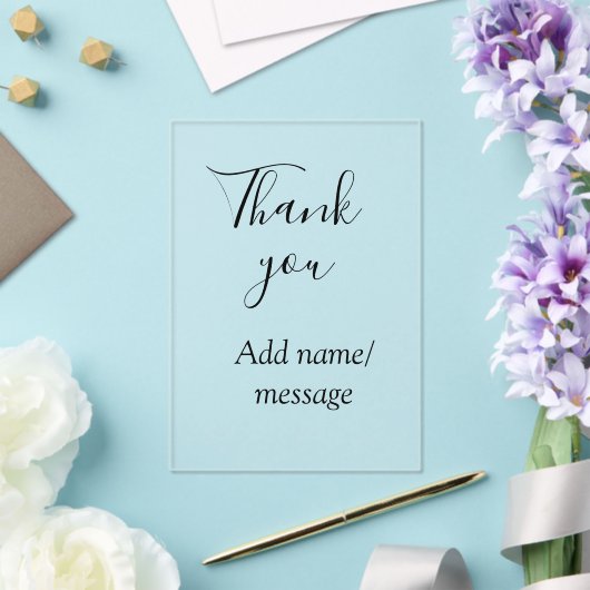 Thank you add name message simple stylish calligra アクリル招待状 (インサイチュ (ウェディング))