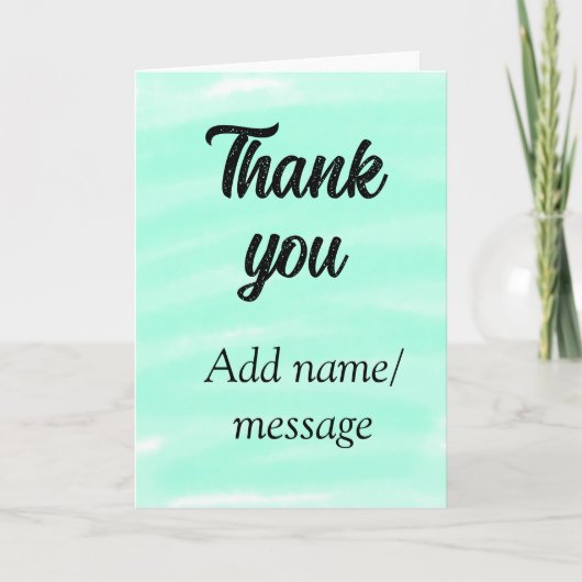 Thank you add name message simple stylish calligra カード (正面)