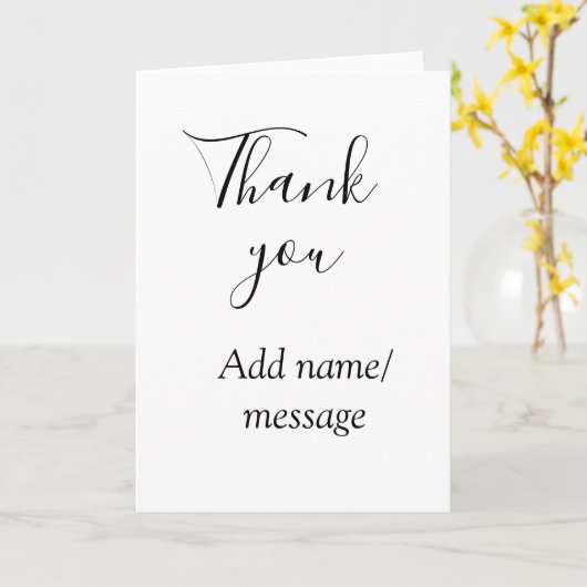 Thank you add name message simple stylish calligra カード (黄色い花)