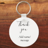 Thank you add name message simple stylish calligra キーホルダー (正面)
