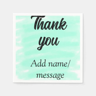 Thank you add name message simple stylish calligra スタンダードカクテルナプキン