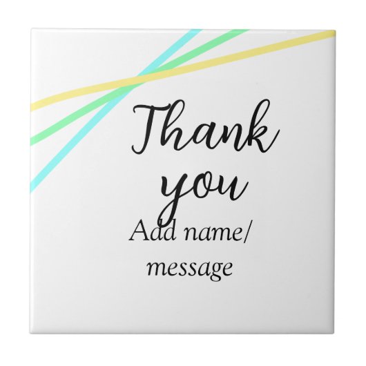 Thank you add name message simple stylish calligra タイル (正面)