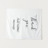 Thank you add name message simple stylish calligra タペストリー (正面(横))