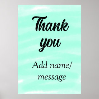 Thank you add name message simple stylish calligra ポスター