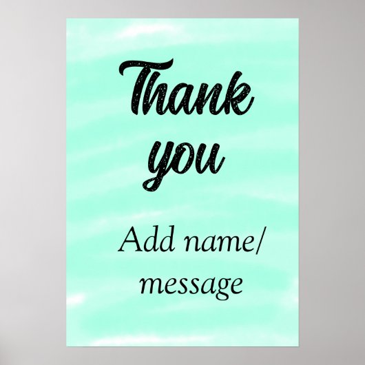 Thank you add name message simple stylish calligra ポスター (正面)