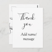 Thank you add name message simple stylish calligra ポストカード (正面/裏面)