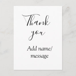 Thank you add name message simple stylish calligra ポストカード