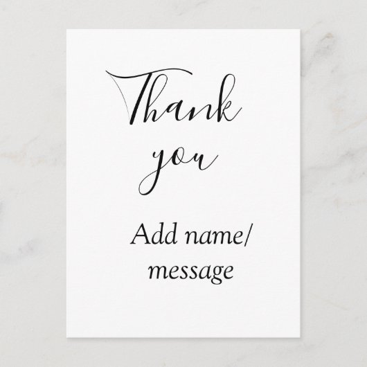Thank you add name message simple stylish calligra ポストカード (正面)