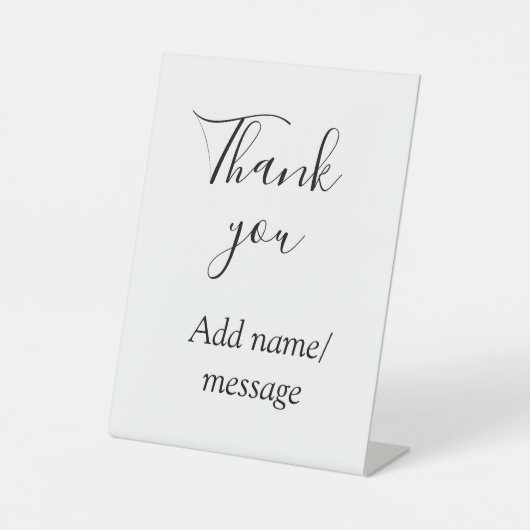 Thank you add name message simple stylish calligra 台座サイン (正面)