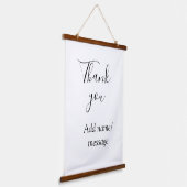 Thank you add name message simple stylish calligra 吊り下げ型タペストリー (傾斜あり)