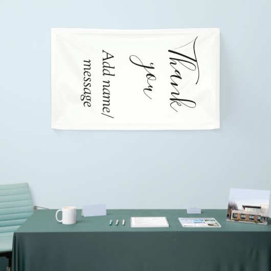 Thank you add name message simple stylish calligra 横断幕 (トレードショー)