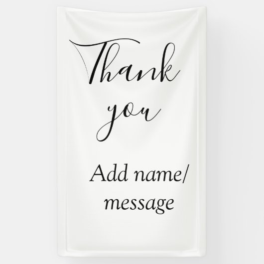 Thank you add name message simple stylish calligra 横断幕 (縦)