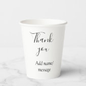 Thank you add name message simple stylish calligra 紙コップ (裏面)