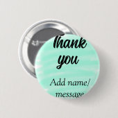 Thank you add name message simple stylish calligra 缶バッジ (正面&裏面)