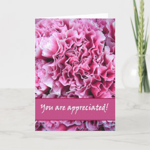 THANK YOU AdminプロフェッショナルDay PINK CARNATIONS サンキューカード