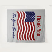 Thank You American国旗の退役軍人写真の背景 タペストリー (正面(横))