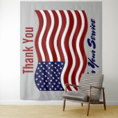 Thank You American国旗の退役軍人写真の背景 タペストリー (インサイチュ)