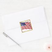 Thank You American Flag Square Envelope Seal スクエアシール (封筒)