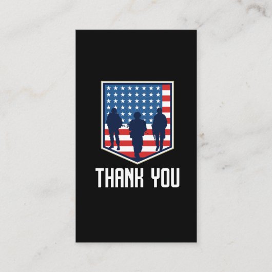 Thank You American Soldiers USA Flag 名刺 (正面)