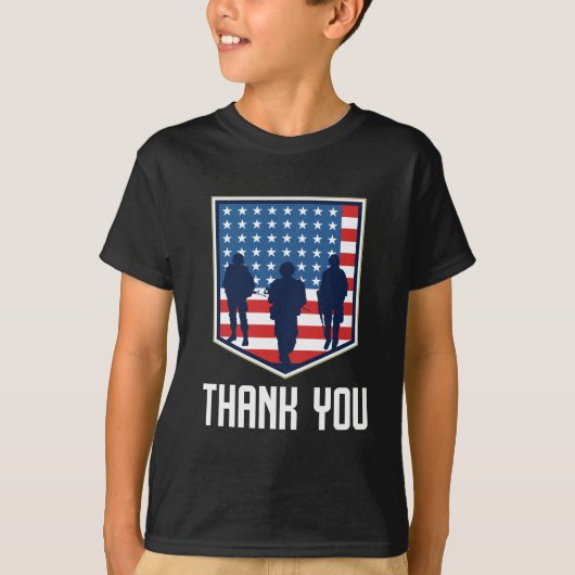 Thank You American Soldiers USA Flag Tシャツ (正面)