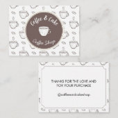 Thank you and Logo Card for Small Coffee Shop エンクロージャーカード (正面/裏面)