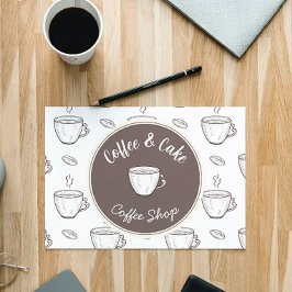 Thank you and Logo Card for Small Coffee Shop エンクロージャーカード