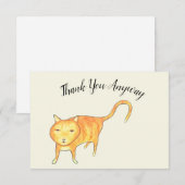 'Thank You Anyway' Apathetic Cat サンキューカード (正面/裏面)