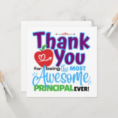 Thank You Awesome Principal Appreciation カード (正面/裏面インサイチュ)