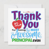 Thank You Awesome Principal Appreciation カード (正面)