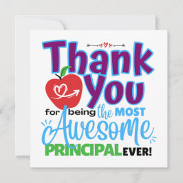 Thank You Awesome Principal Appreciation カード