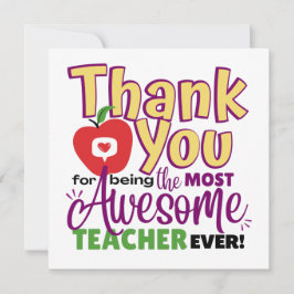Thank You Awesome Teacher Card カード