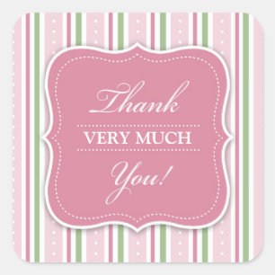 Thank You Baby Showerステッカー スクエアシール